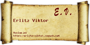 Erlitz Viktor névjegykártya